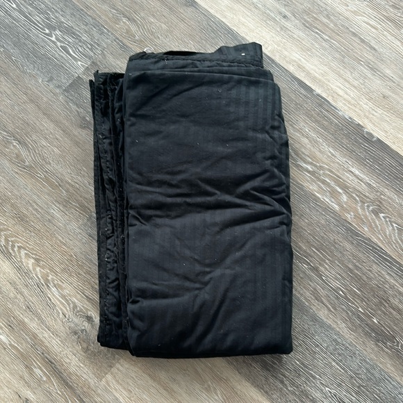 Black duvet cover with black on black stripes & 2 matching shams - Picture 1 of 3